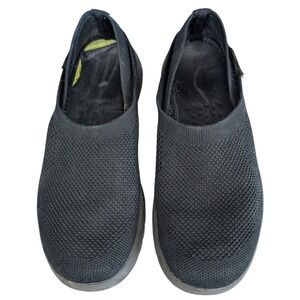 Sketcher Women's 7 Black Stretchy‎ Slip On Flat Running Shoes Lightweight